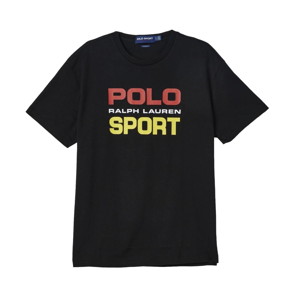 Polo Ralph Lauren POLO Sport T-Shirt Crew‎ Classic Fit Men Size Large Black